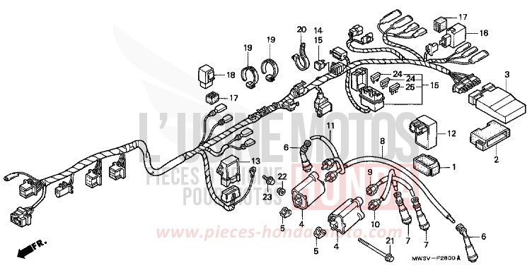 WIRE HARNESS for CB Seven Fifty TASMANIA GREEN ME (G142) from 1997